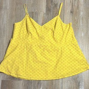Lane Bryant Yellow Eyelet Cami Top